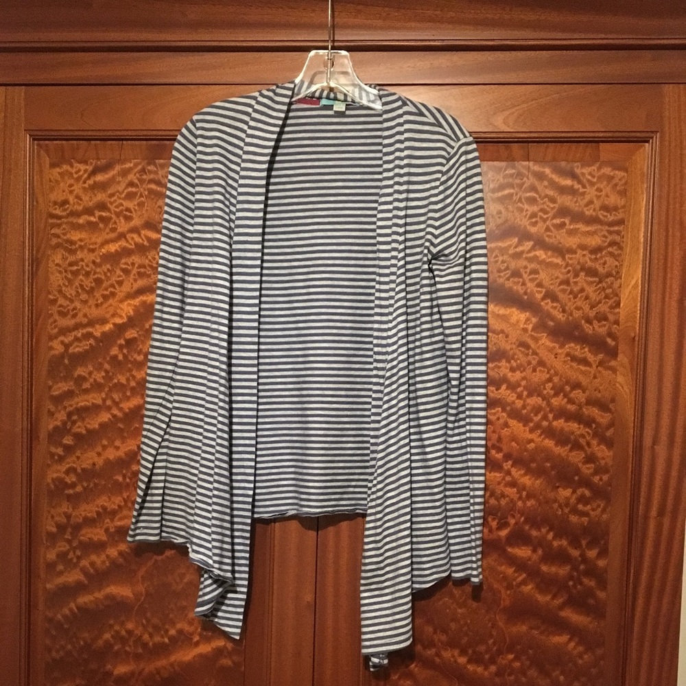 Boden Black and White Striped Cardigan